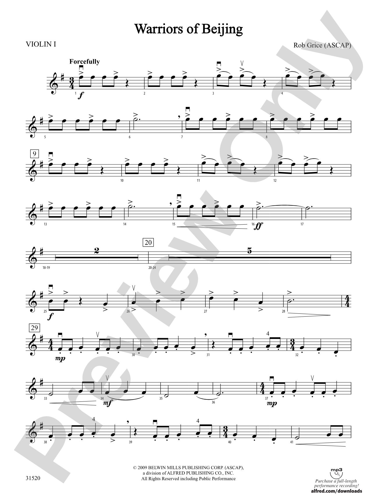 Warriors of Beijing: 1st Violin