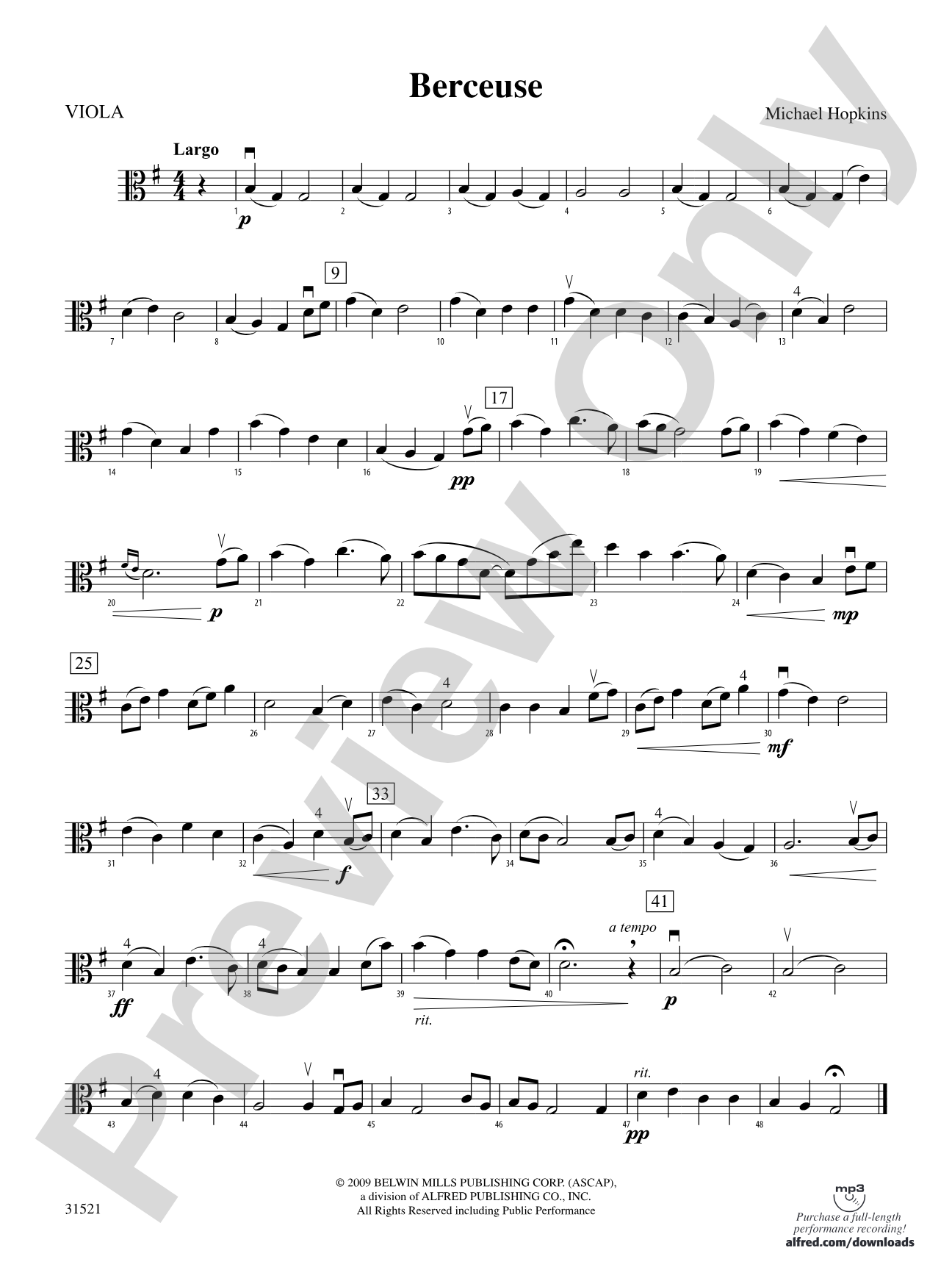 Berceuse: Viola