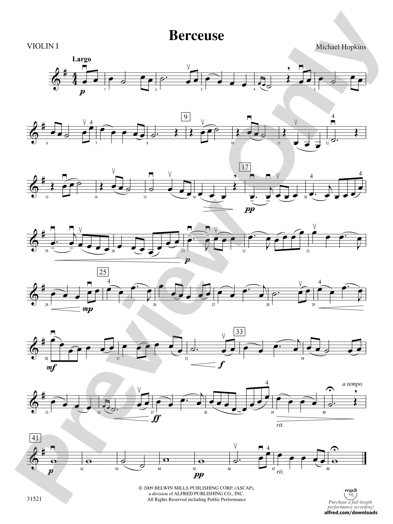 Berceuse: 1st Violin