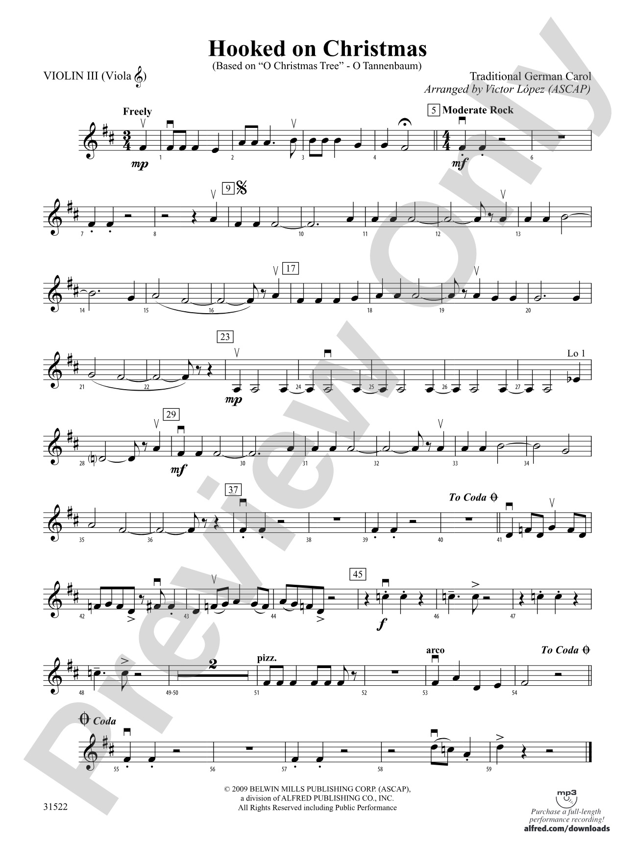 Hooked on Christmas: 3rd Violin (Viola [TC])