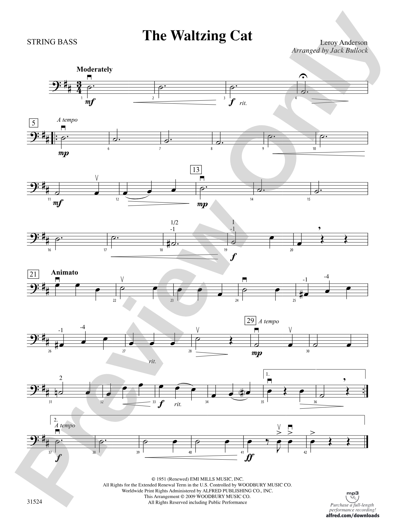 The Waltzing Cat: String Bass