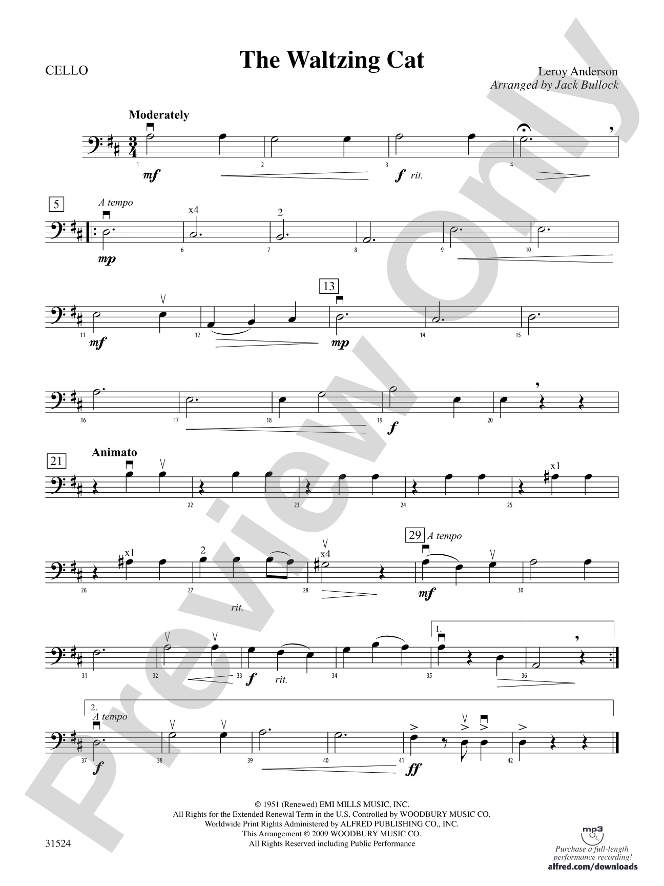 The Waltzing Cat: Cello