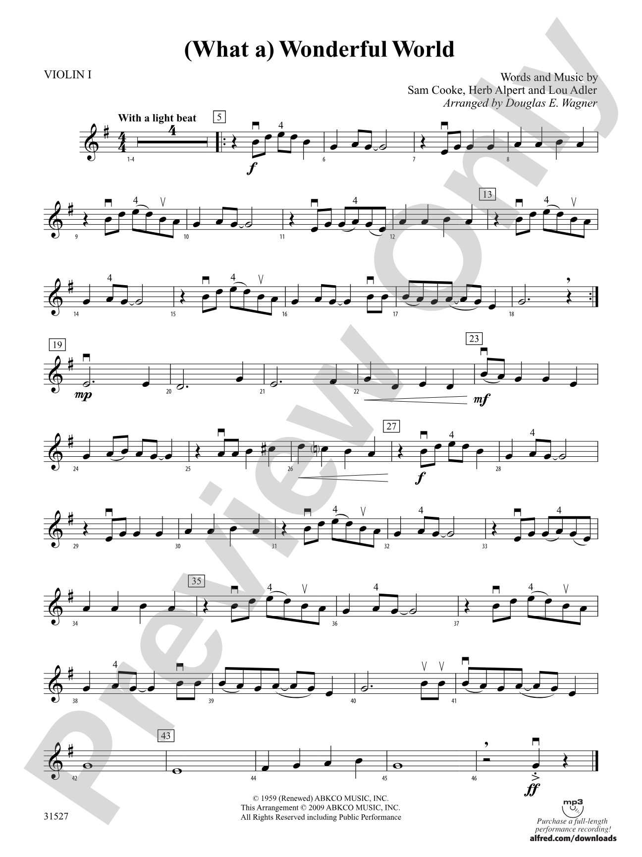 (What A) Wonderful World: 1st Violin