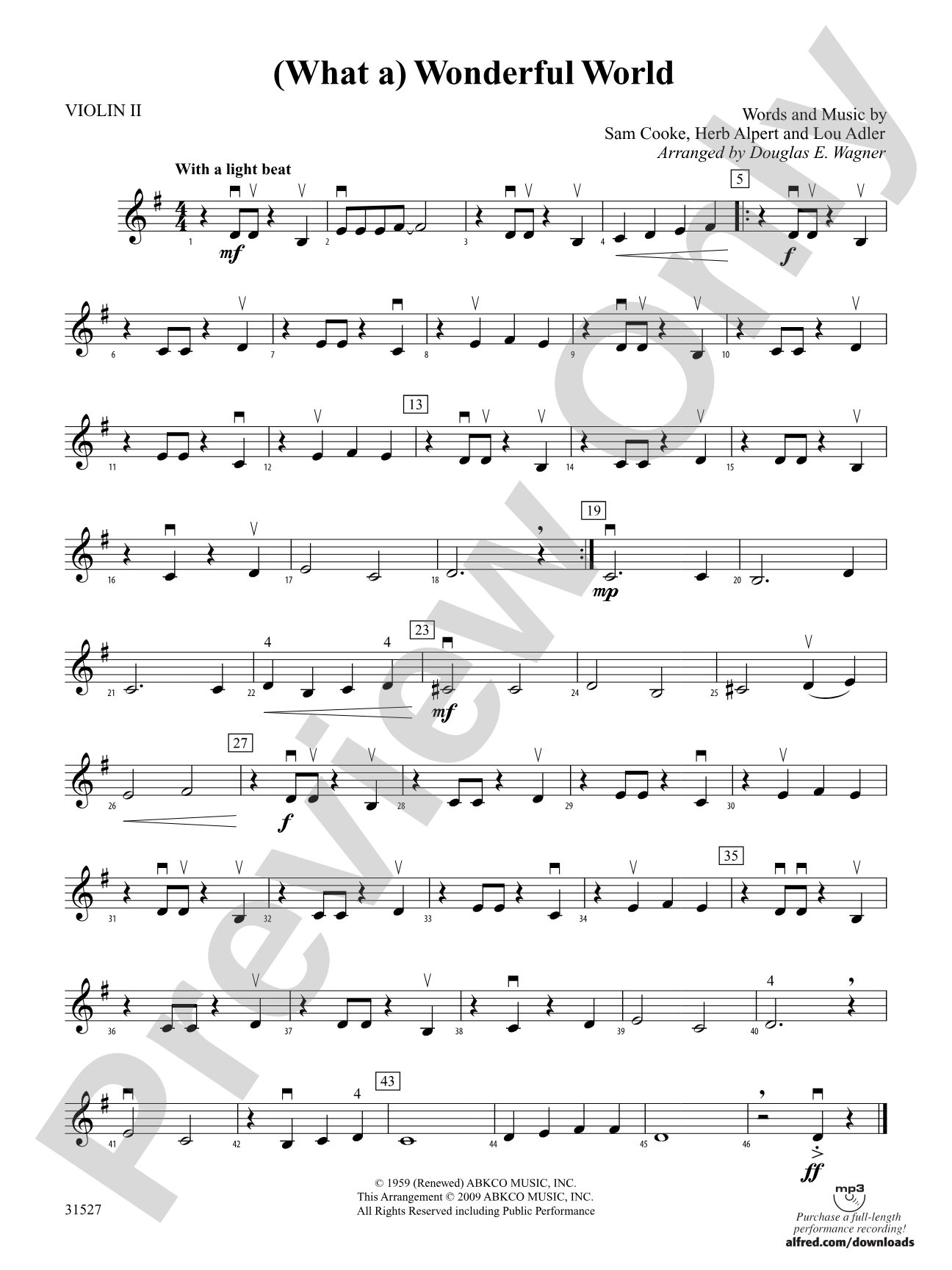 (What A) Wonderful World: 2nd Violin