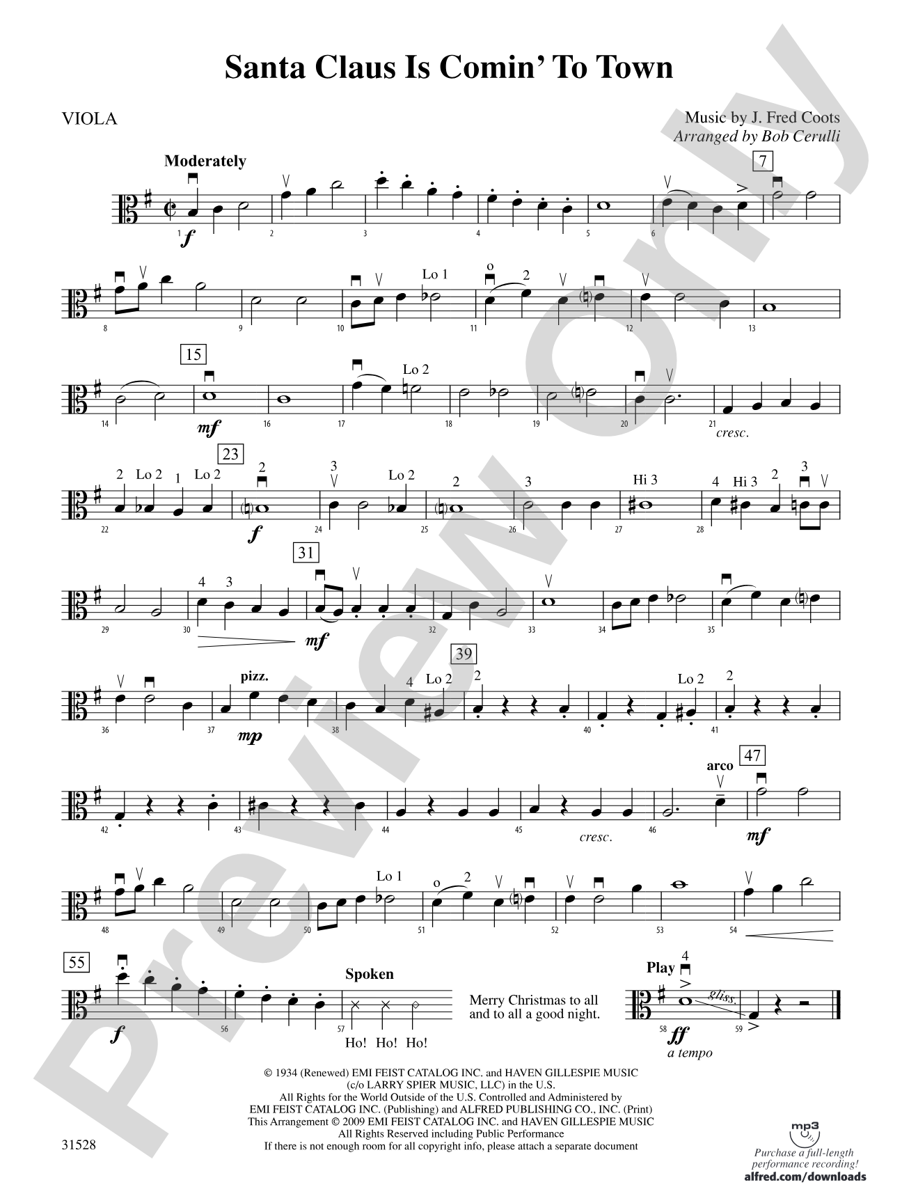 Santa Claus Is Comin' to Town: Viola