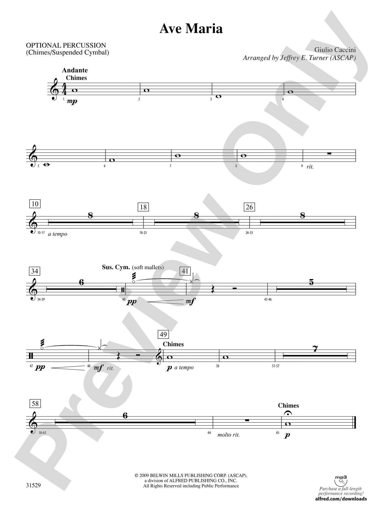Ave Maria: 1st Percussion