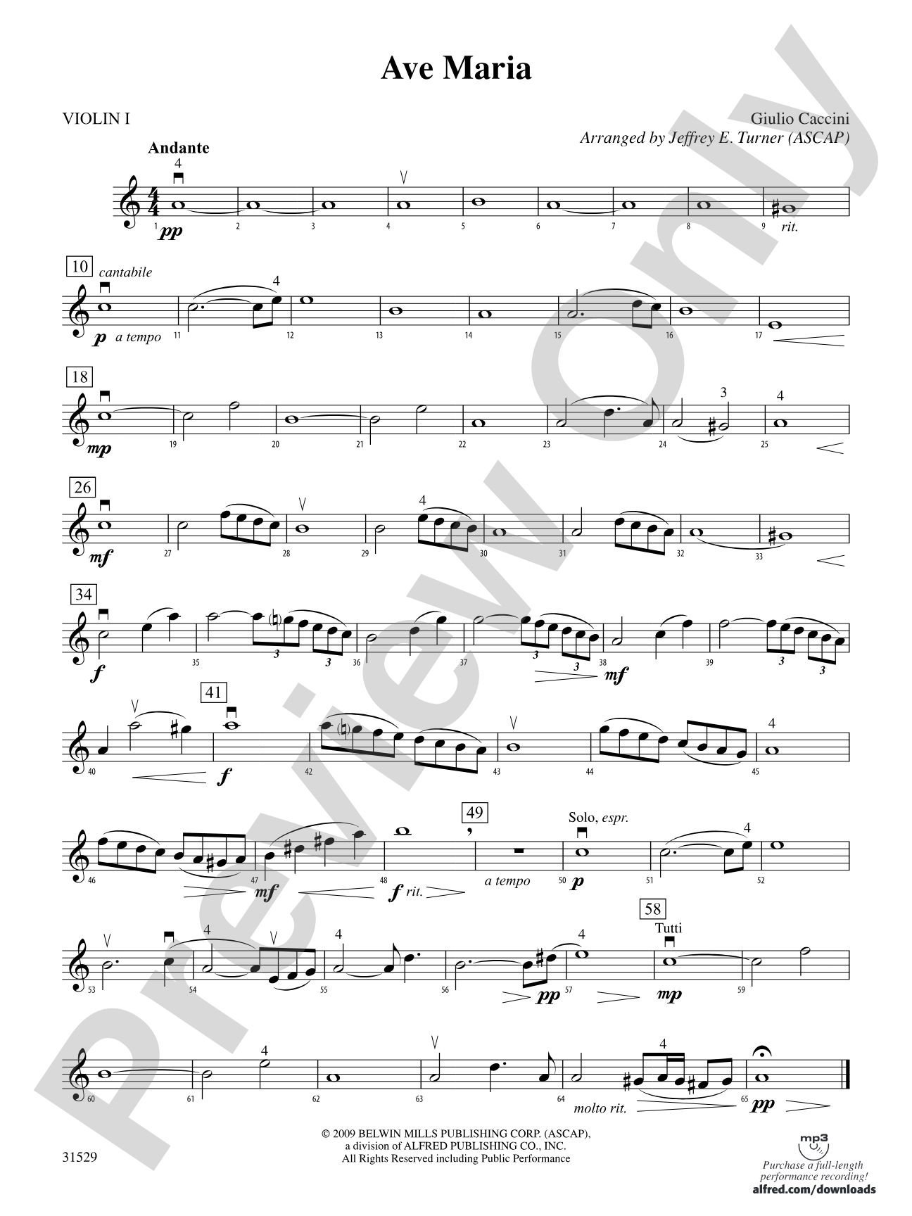 Ave Maria: 1st Violin