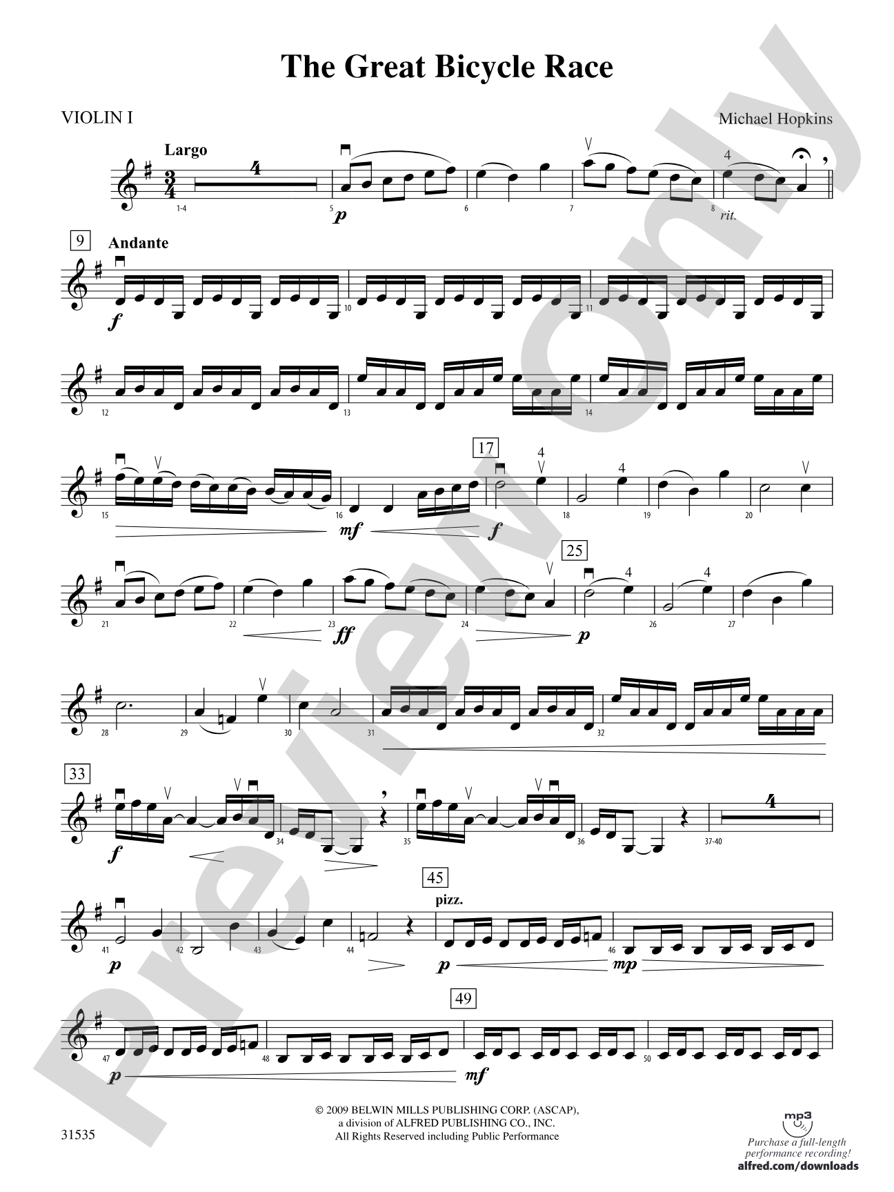 The Great Bicycle Race: 1st Violin
