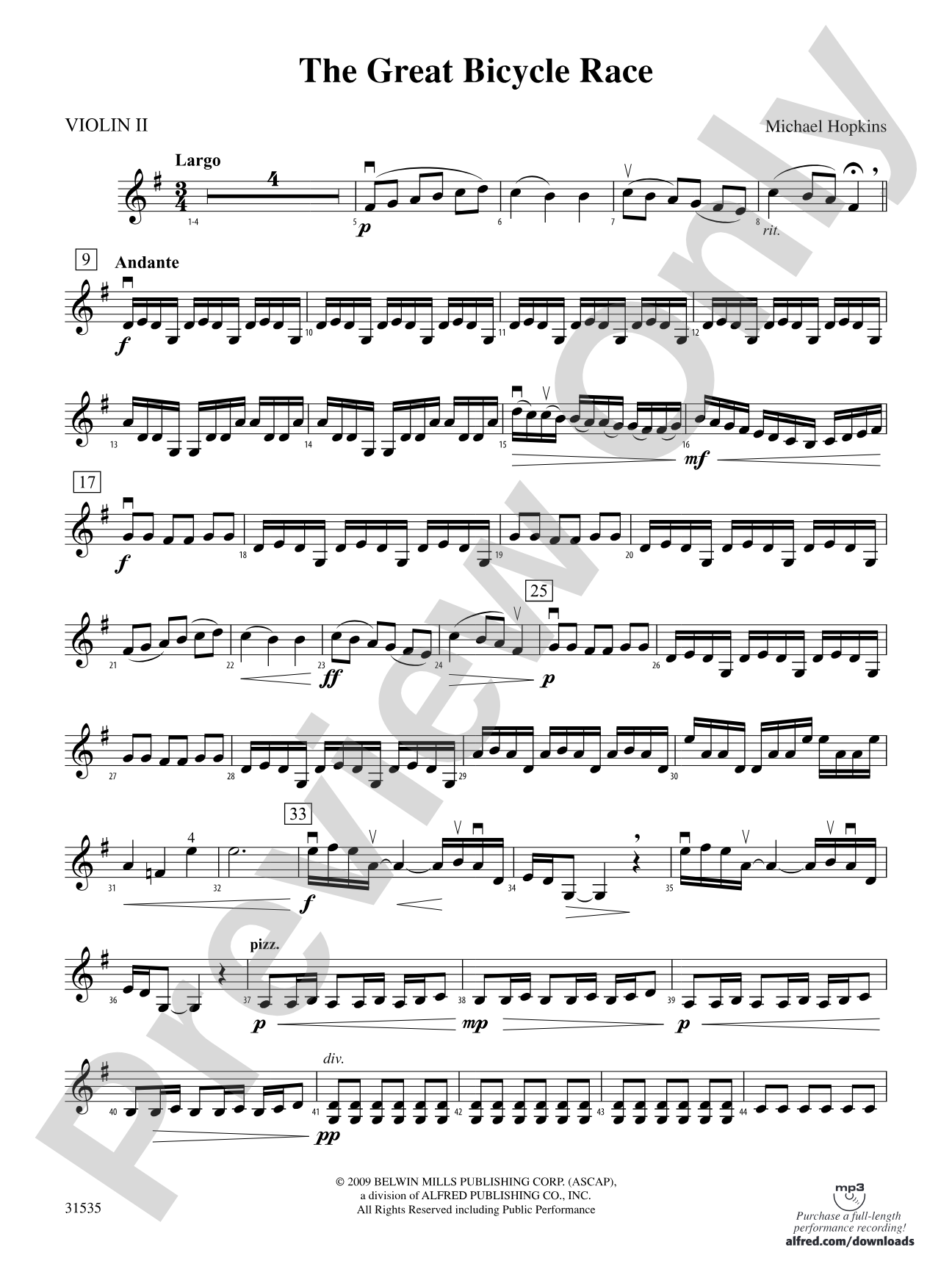The Great Bicycle Race: 2nd Violin