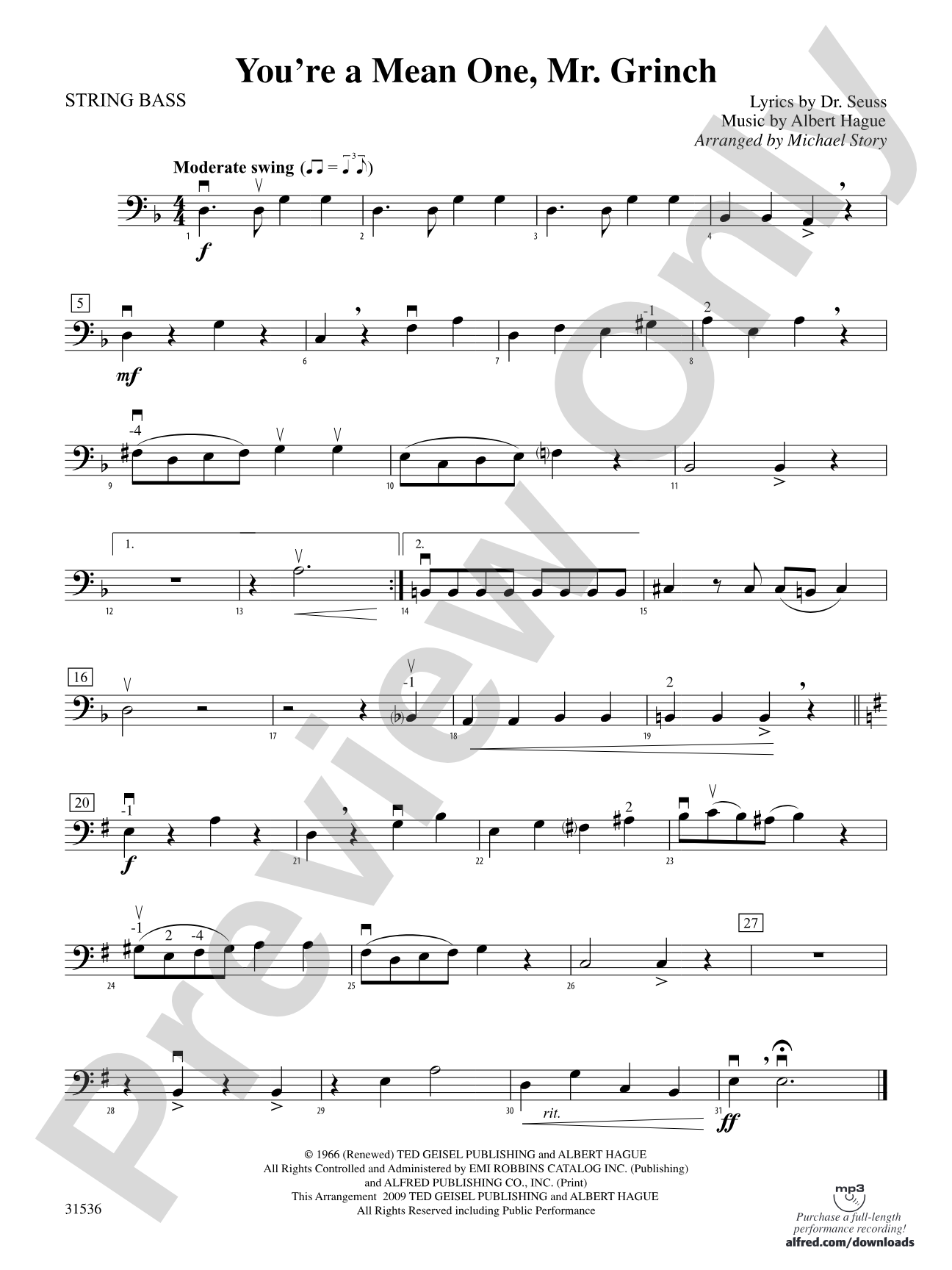 You're a Mean One, Mr. Grinch: String Bass