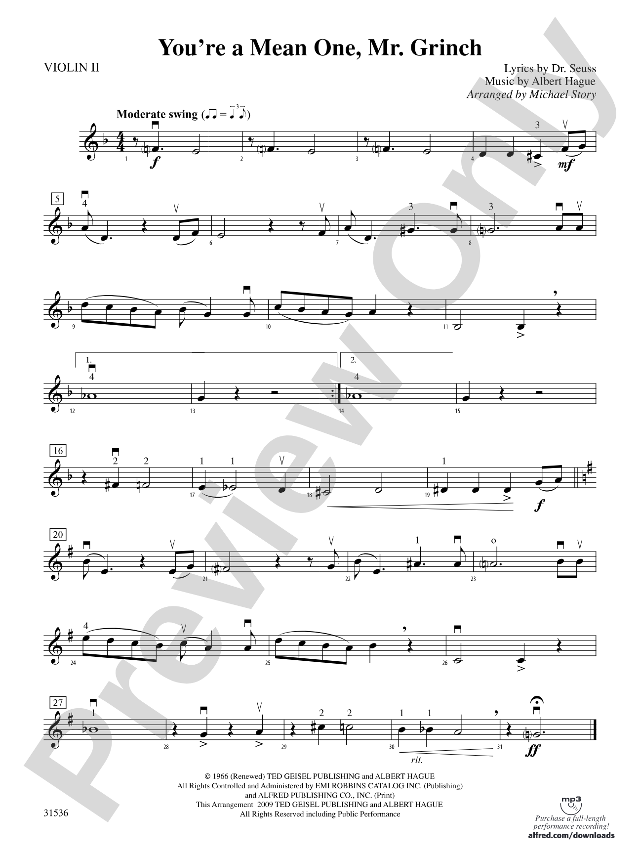 You're a Mean One, Mr. Grinch: 2nd Violin