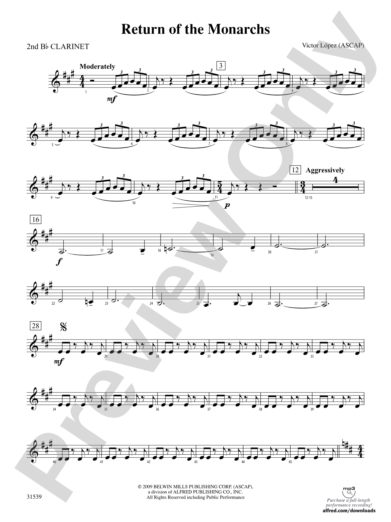 Return of the Monarchs: 2nd B-flat Clarinet
