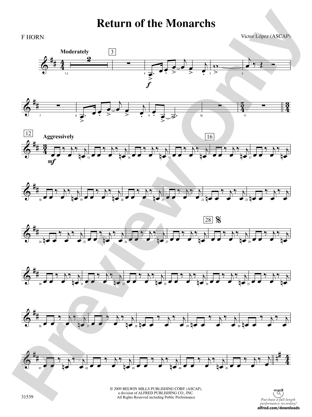 Return of the Monarchs: 1st F Horn