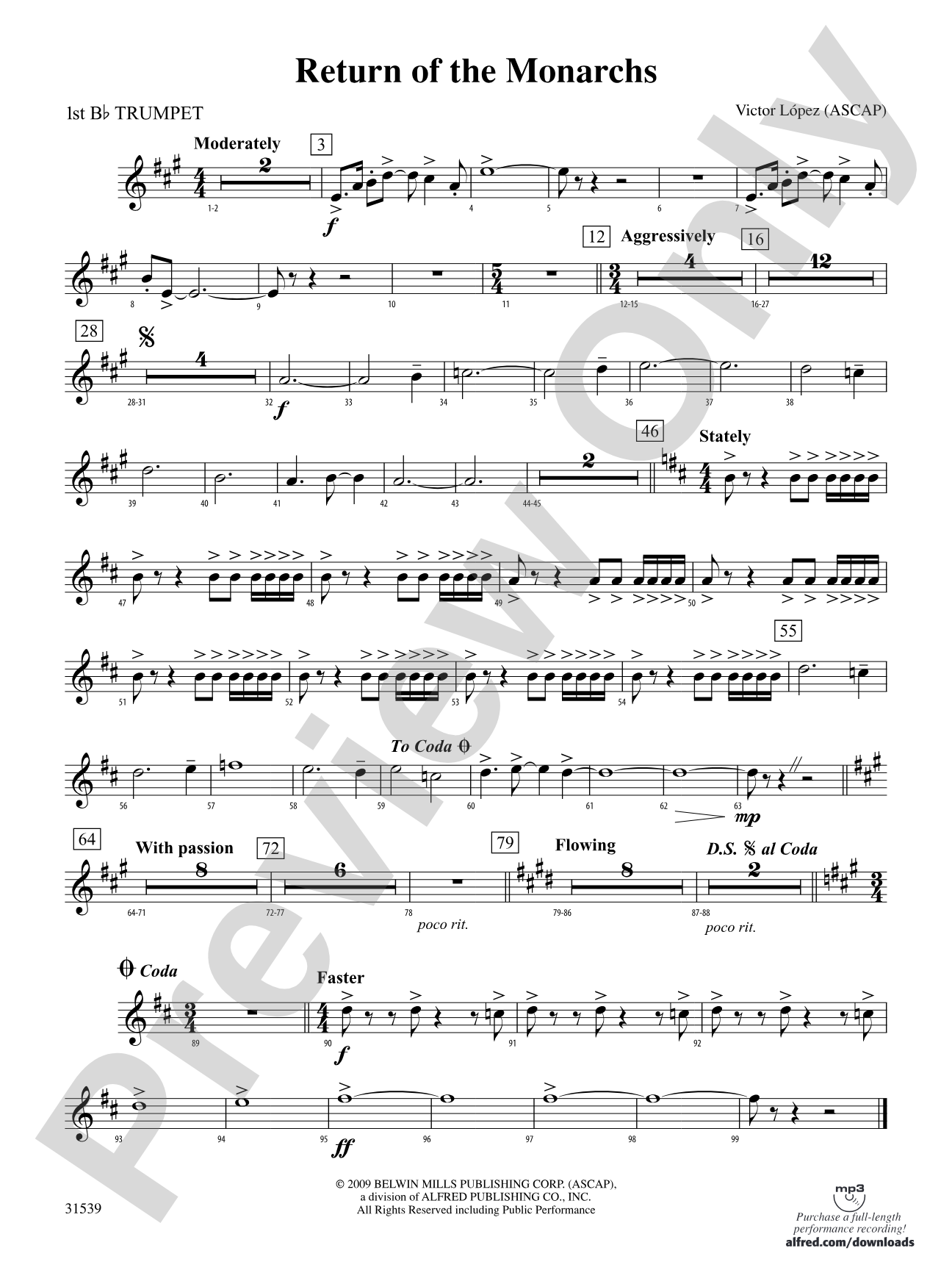 Return of the Monarchs: 1st B-flat Trumpet