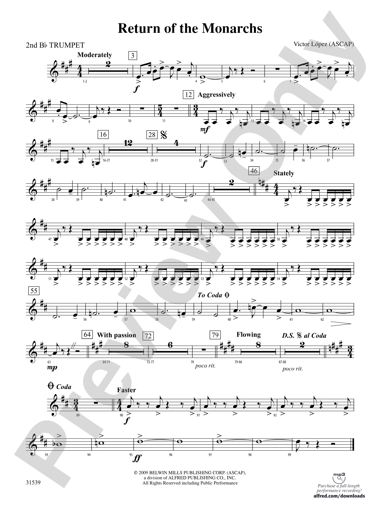 Return of the Monarchs: 2nd B-flat Trumpet