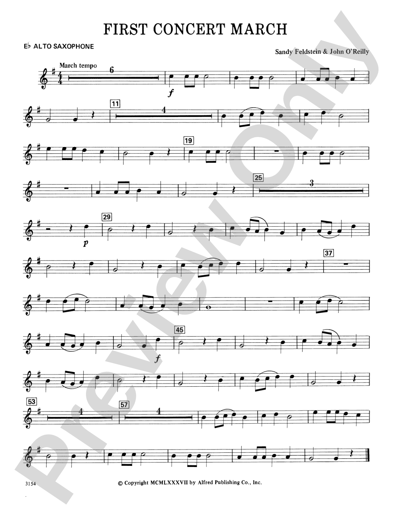 First Concert March: E-flat Alto Saxophone