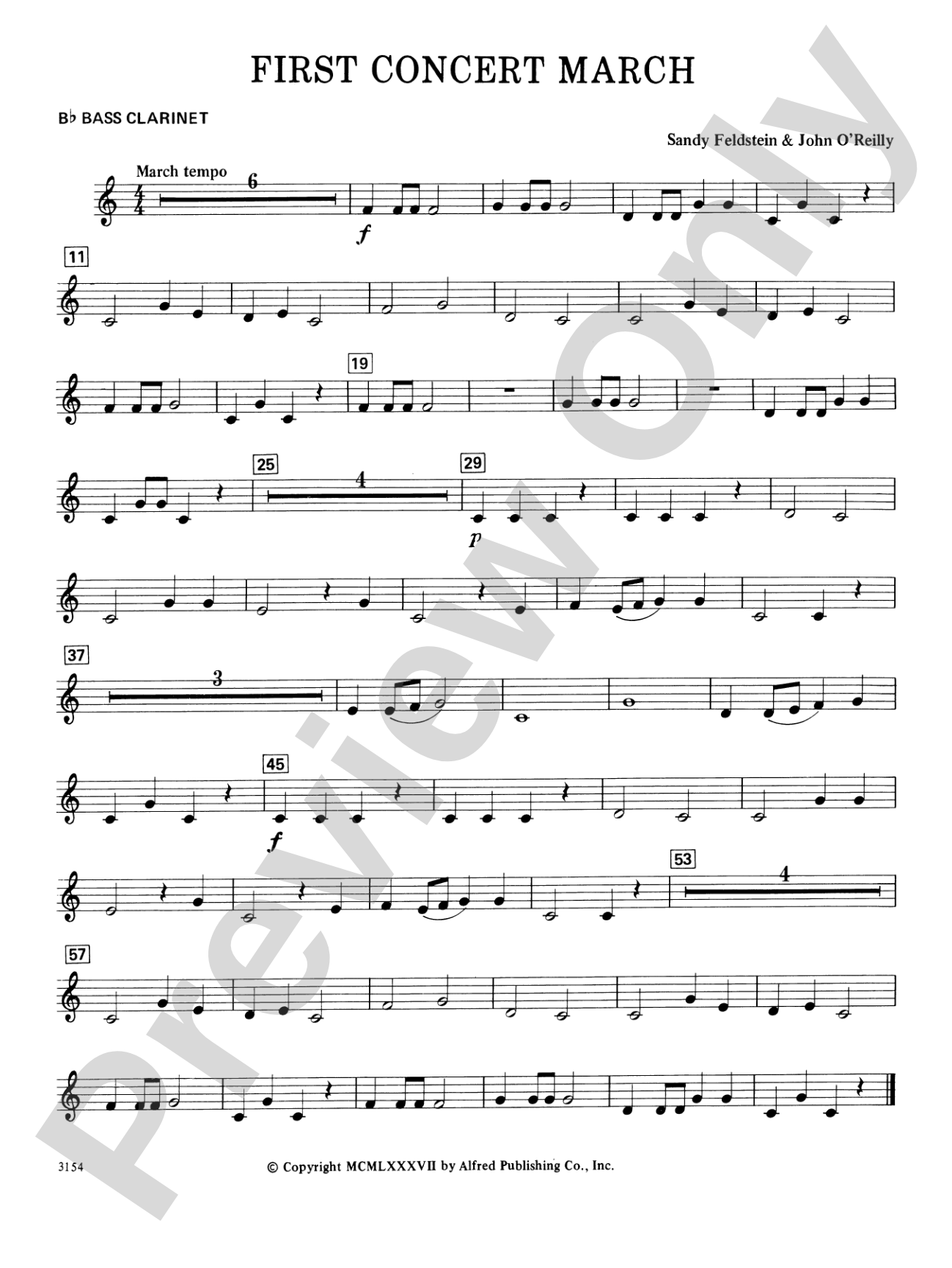 First Concert March: B-flat Bass Clarinet