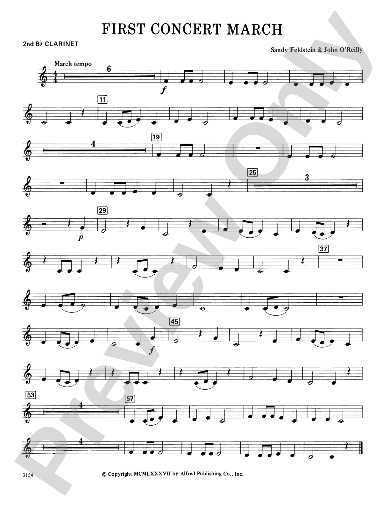 First Concert March: 2nd B-flat Clarinet