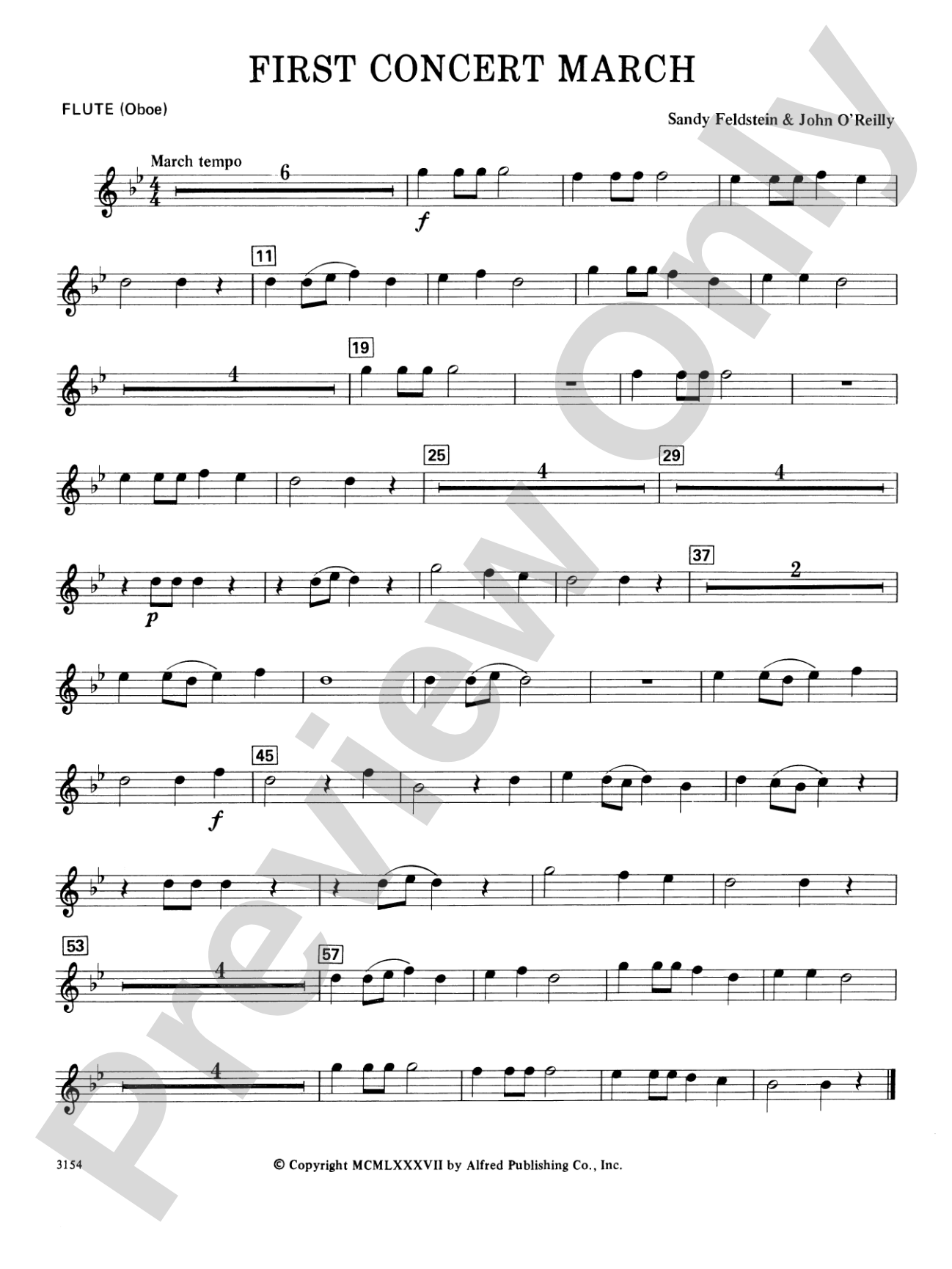 First Concert March: Flute