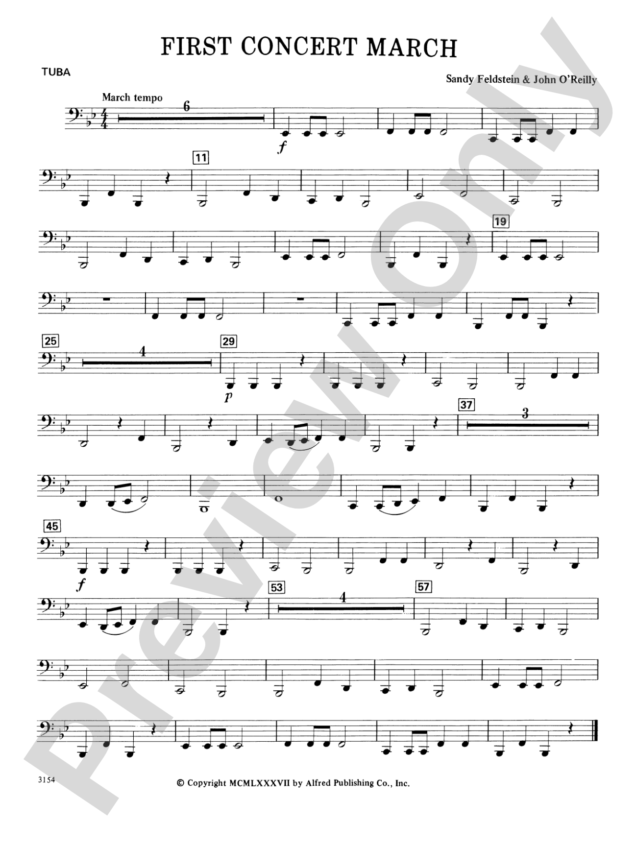 First Concert March: Tuba