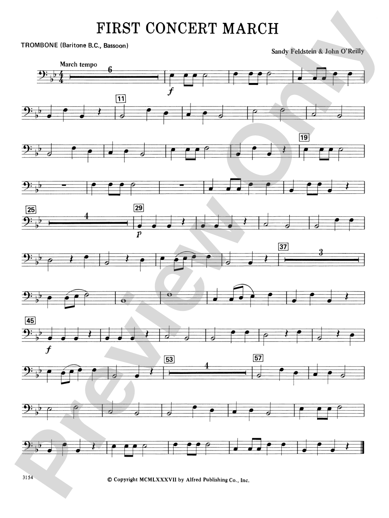 First Concert March: 1st Trombone