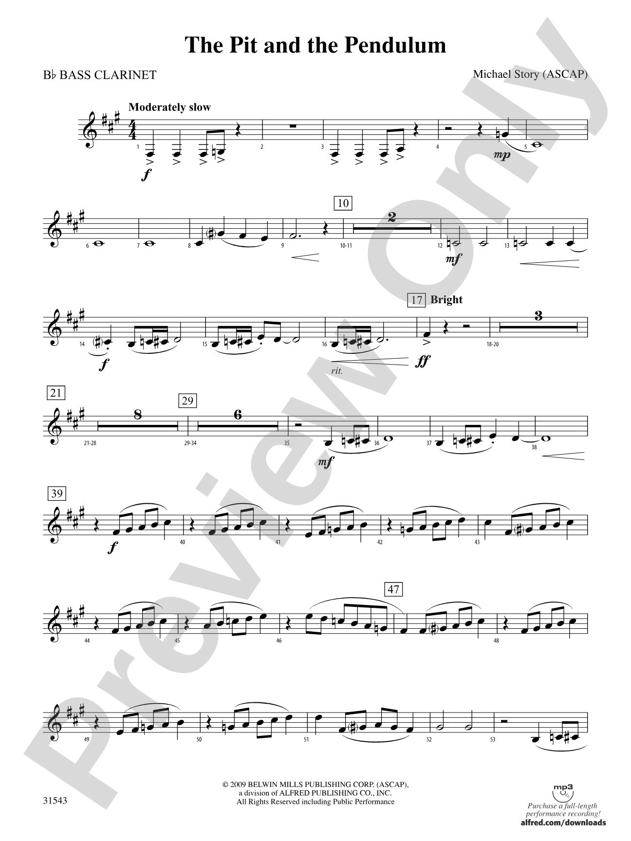 The Pit and the Pendulum: B-flat Bass Clarinet