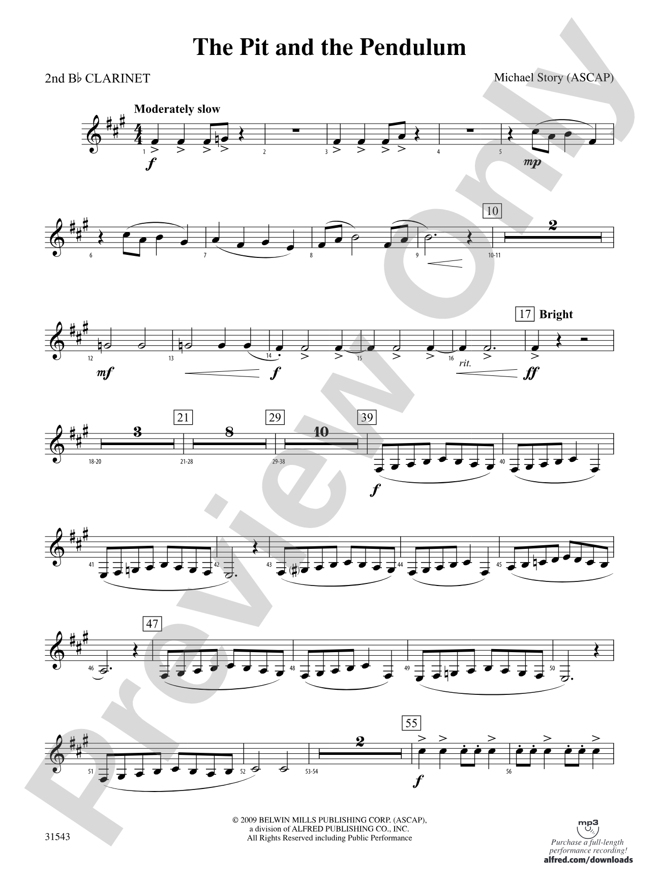 The Pit and the Pendulum: 2nd B-flat Clarinet