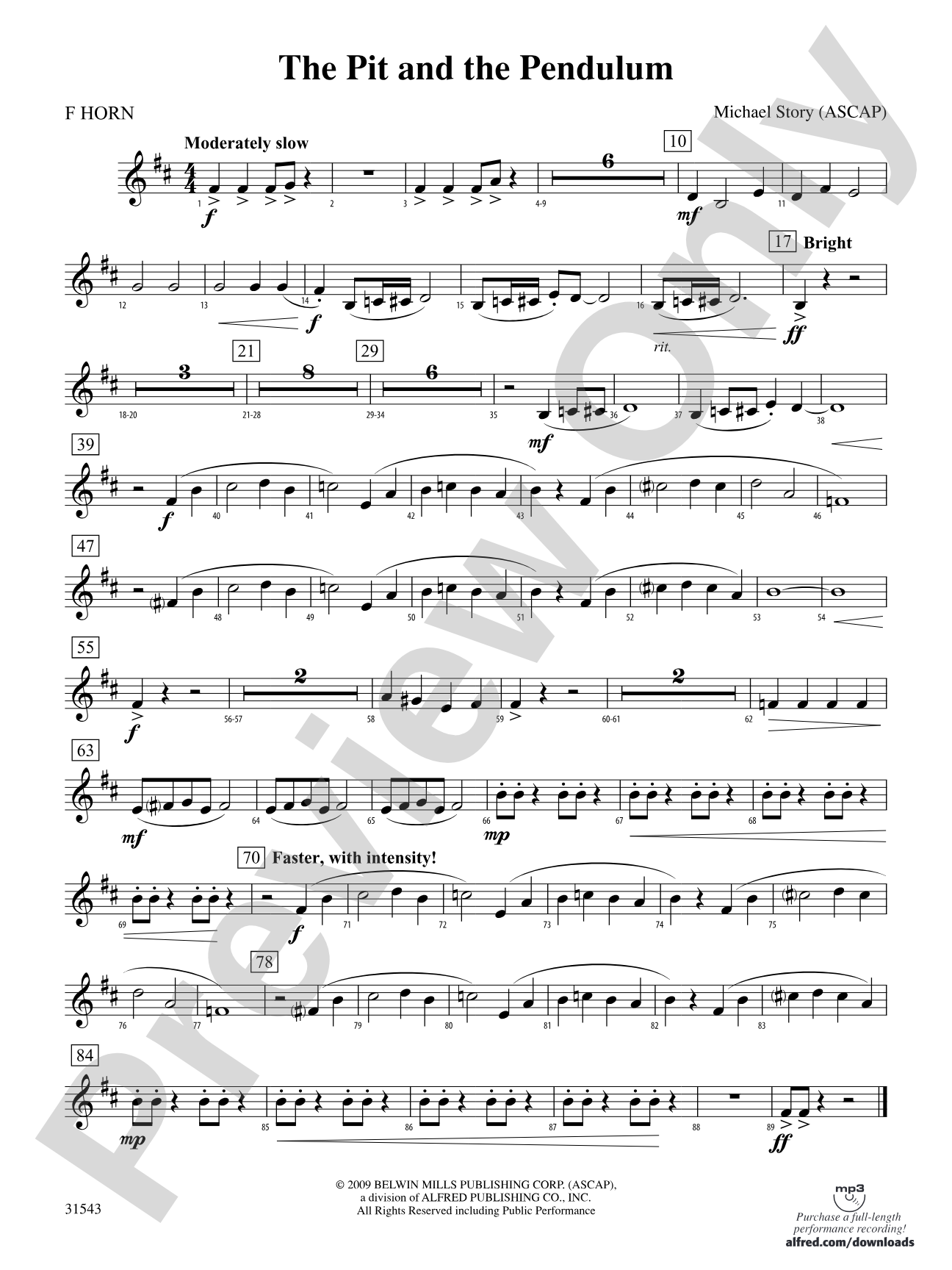 The Pit and the Pendulum: 1st F Horn