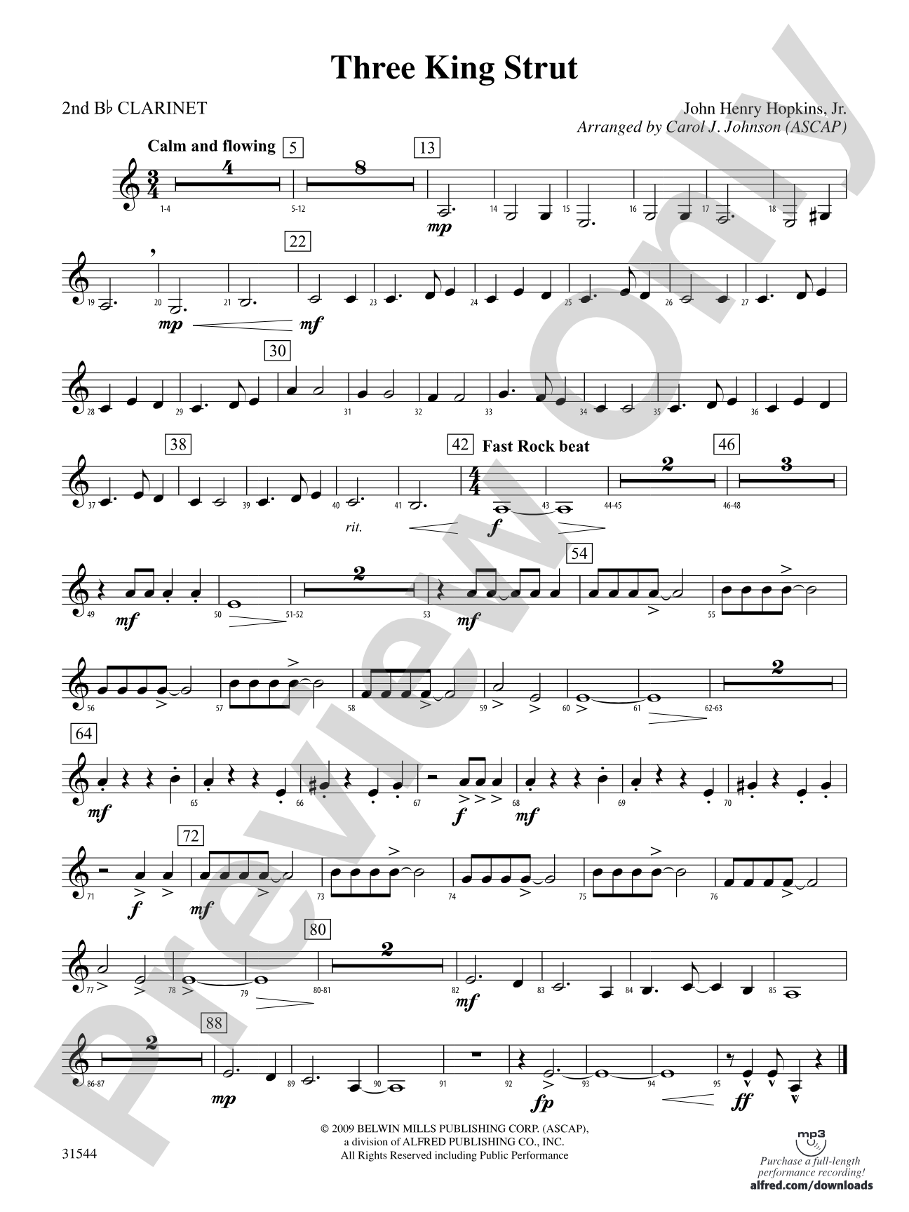 Three King Strut: 2nd B-flat Clarinet
