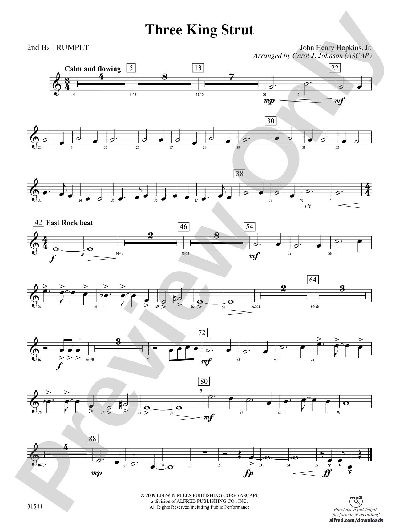 Three King Strut: 2nd B-flat Trumpet