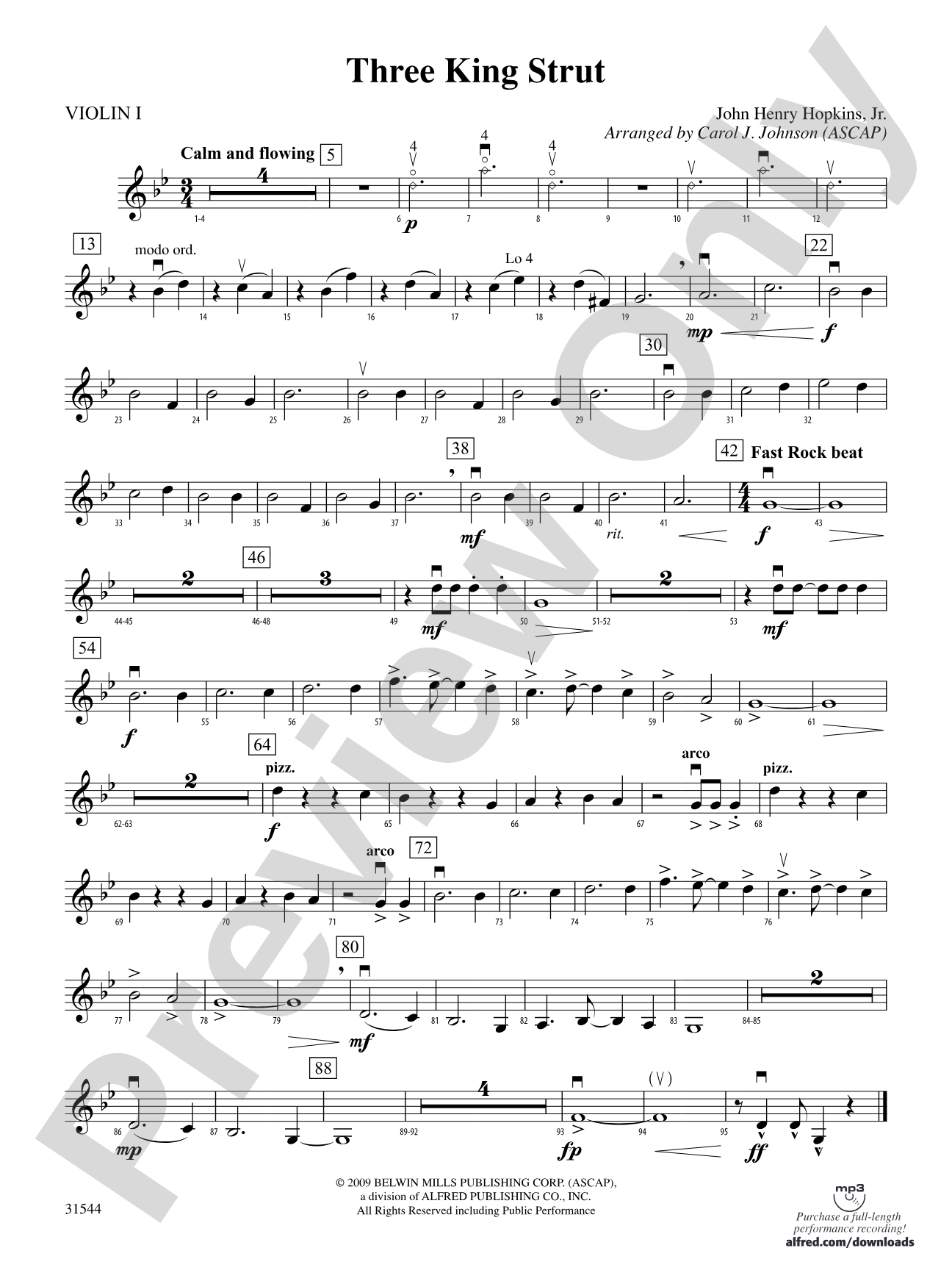 Three King Strut: 1st Violin