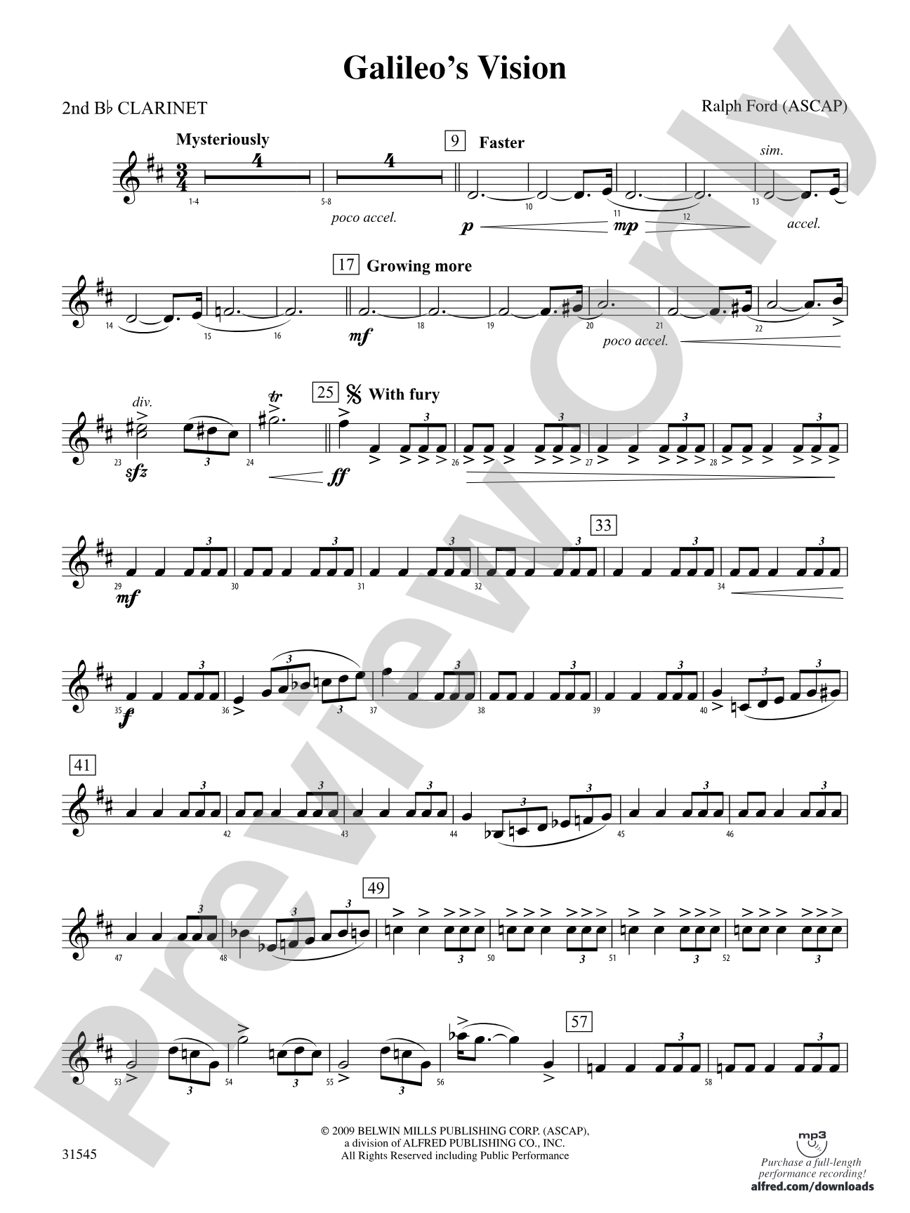 Galileo's Vision: 2nd B-flat Clarinet