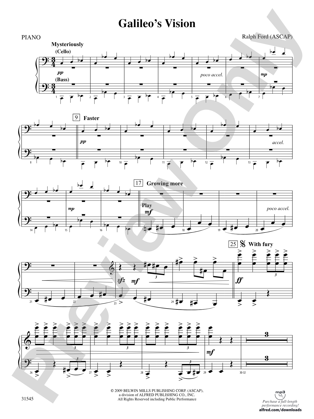 Galileo's Vision: Piano Accompaniment