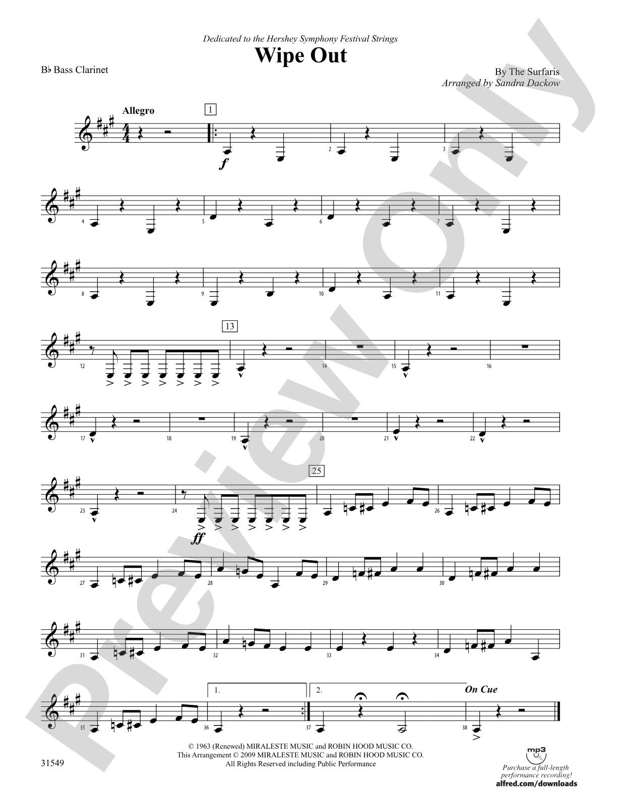 Wipe Out: B-flat Bass Clarinet