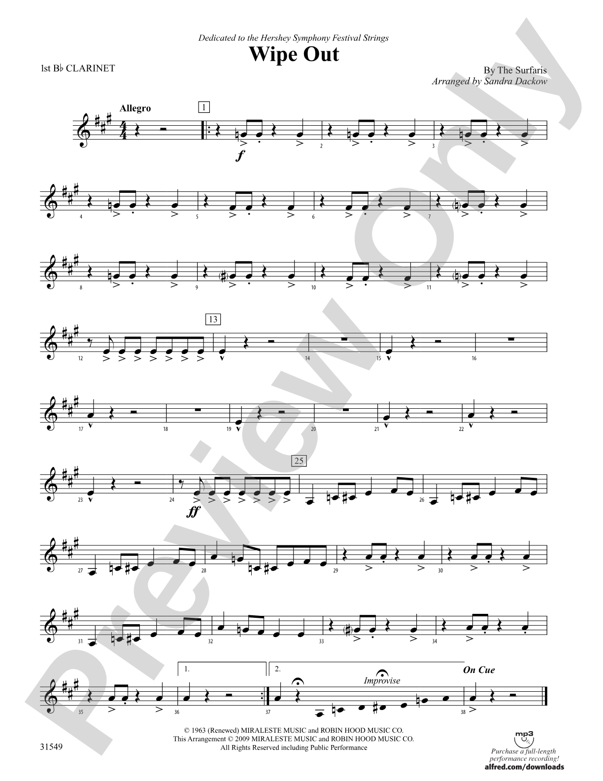 Wipe Out: 1st B-flat Clarinet