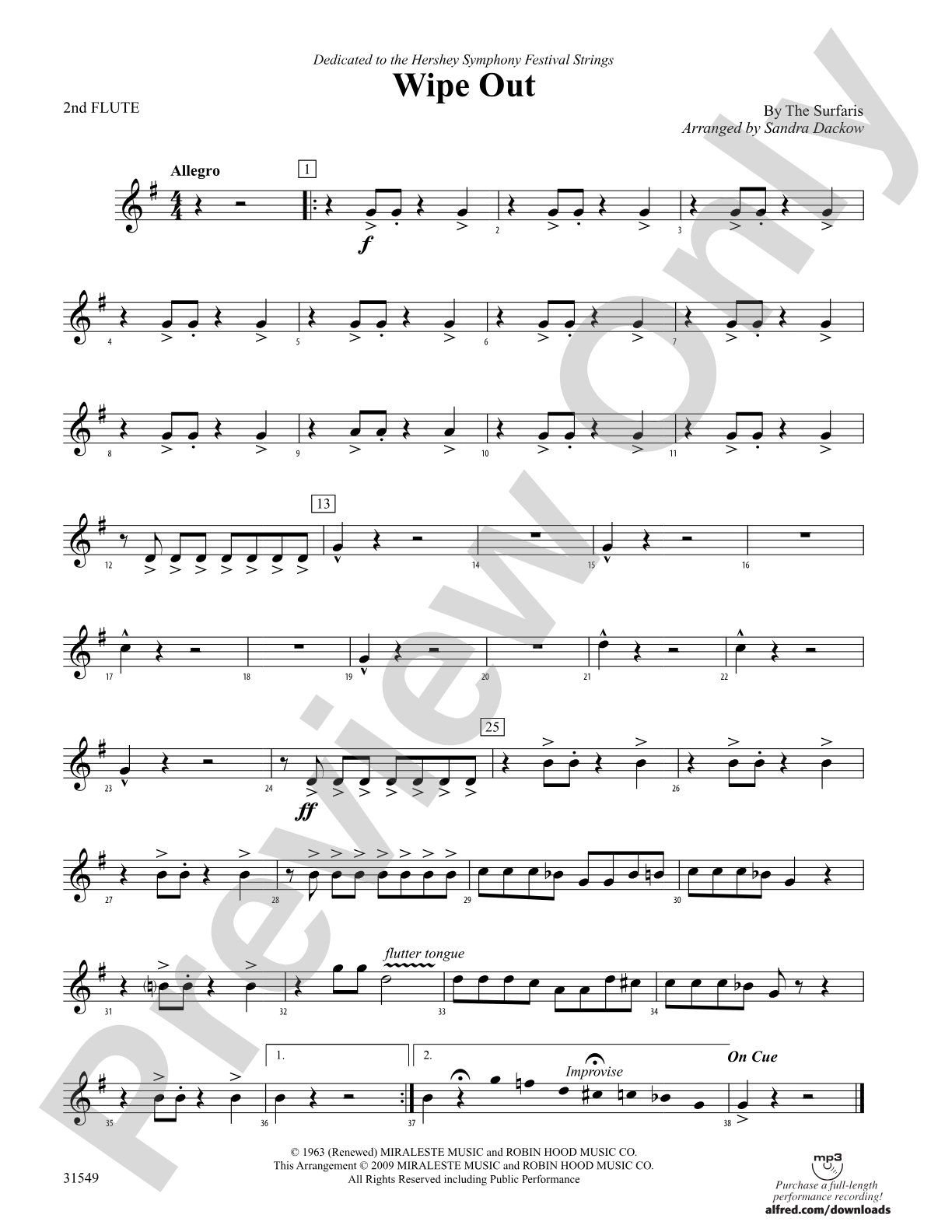 Wipe Out: 2nd Flute