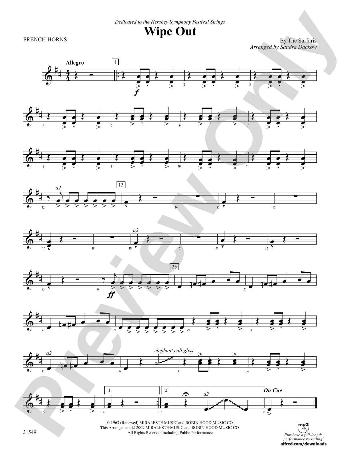 Wipe Out: 1st F Horn