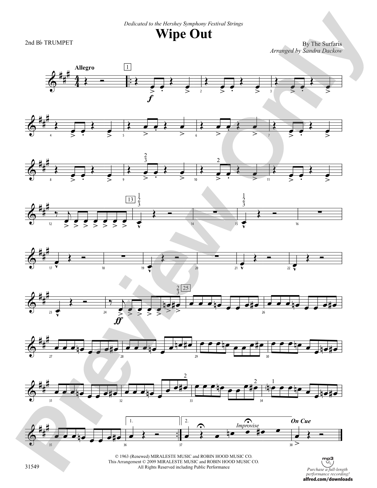 Wipe Out: 2nd B-flat Trumpet