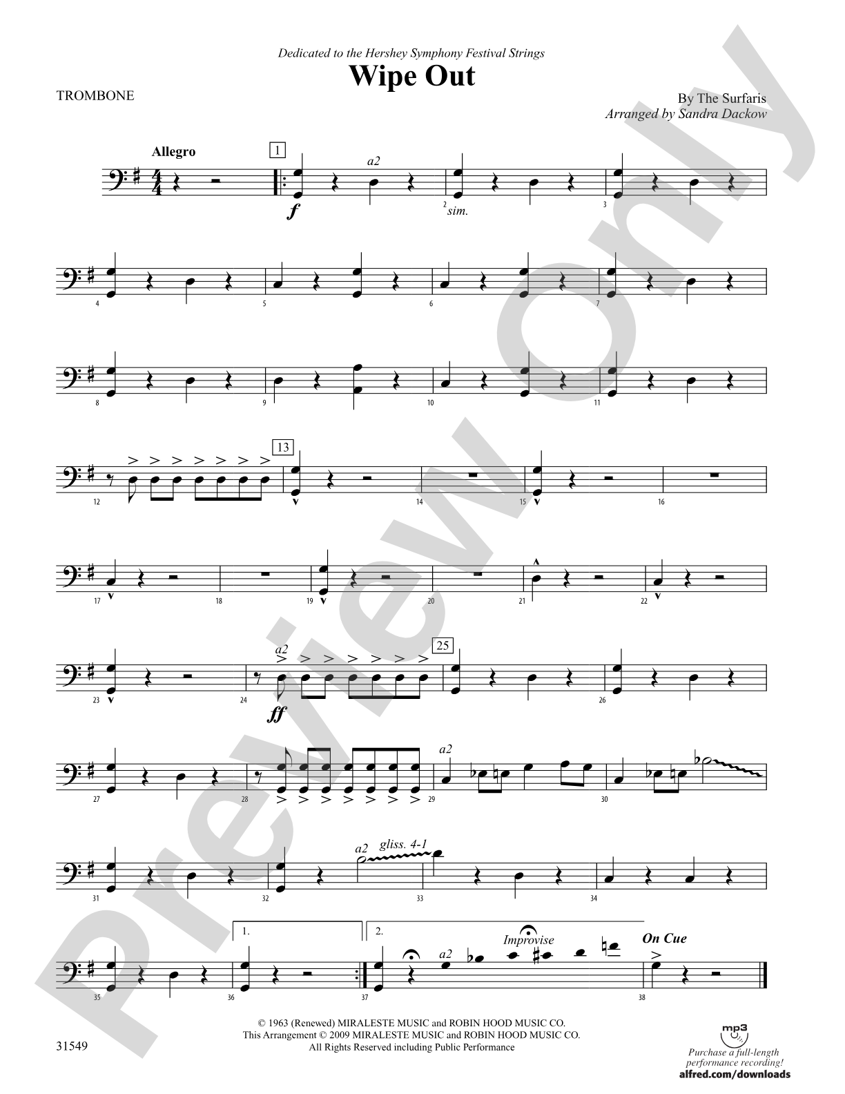 Wipe Out: 1st Trombone