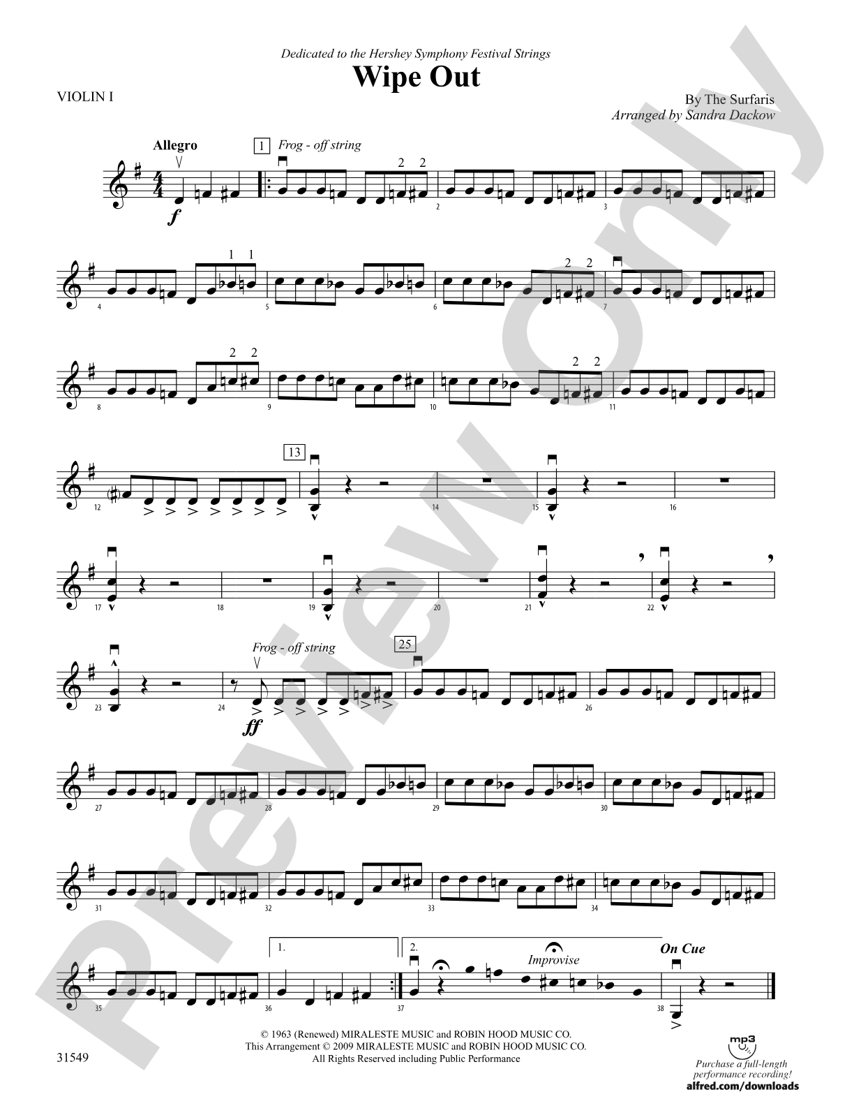 Wipe Out: 1st Violin