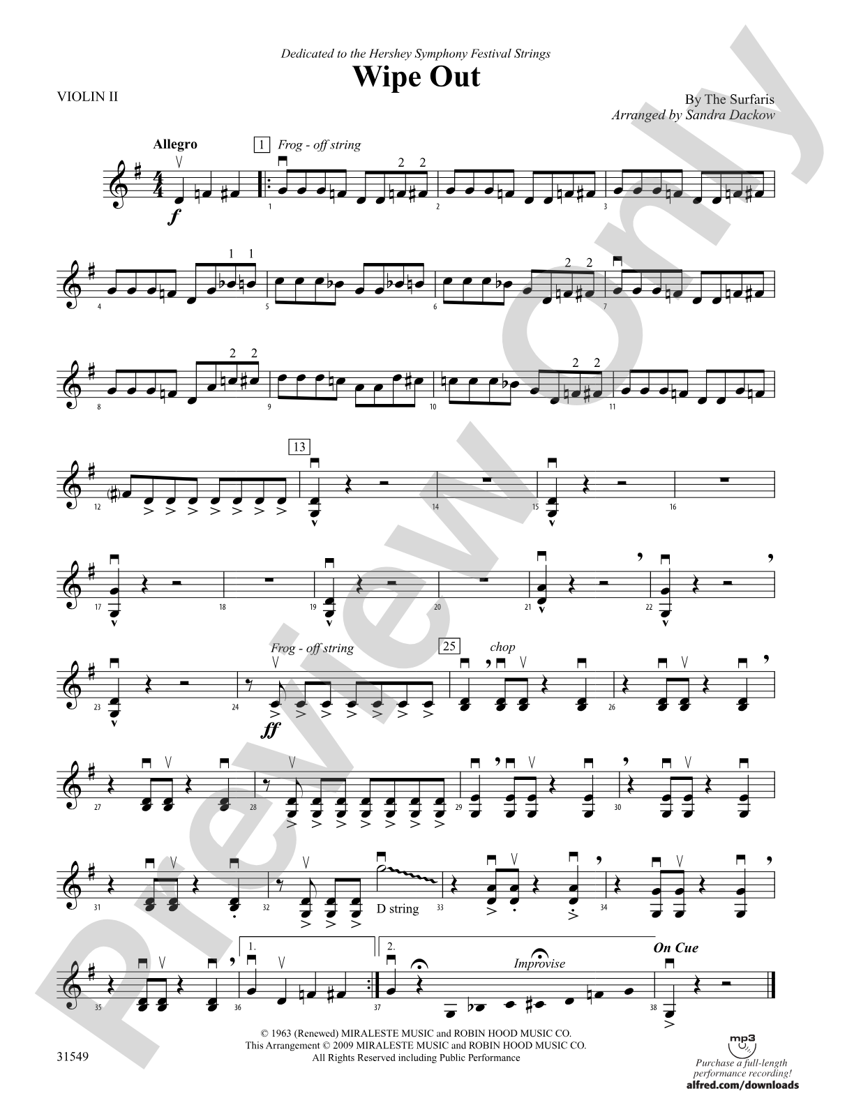 Wipe Out: 2nd Violin