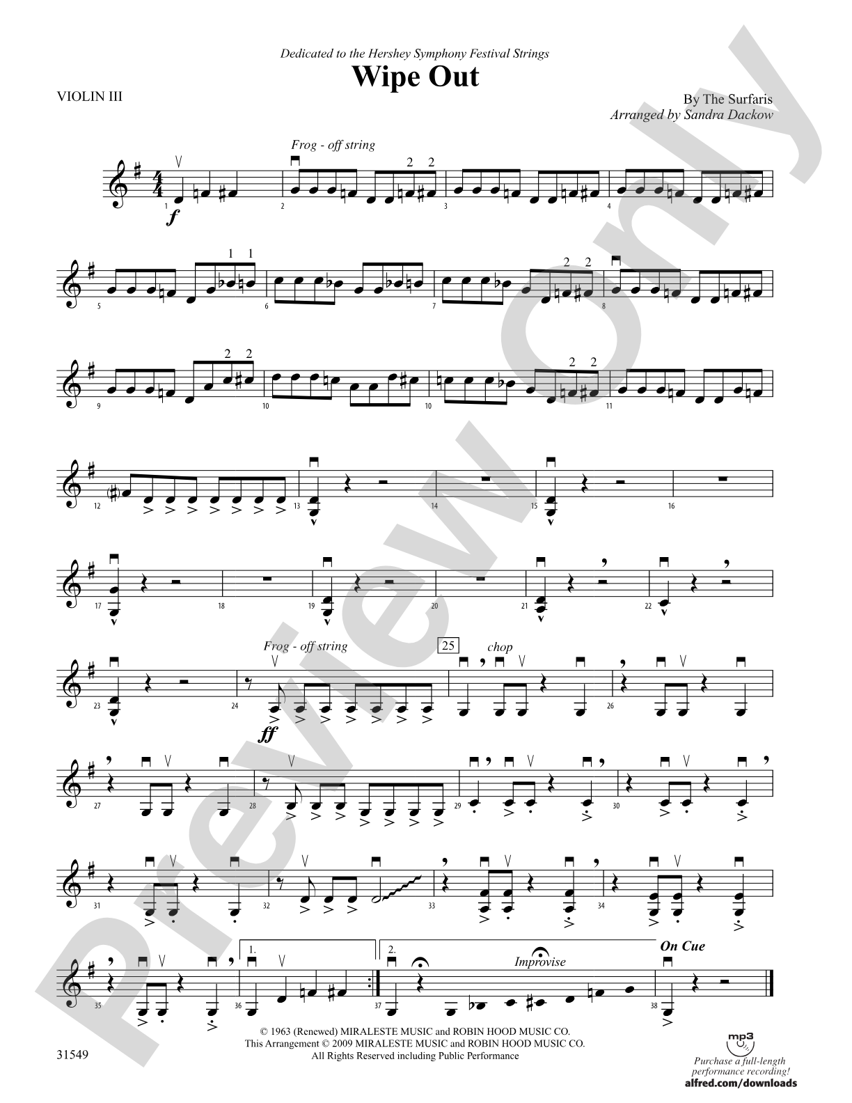 Wipe Out: 3rd Violin (Viola [TC])