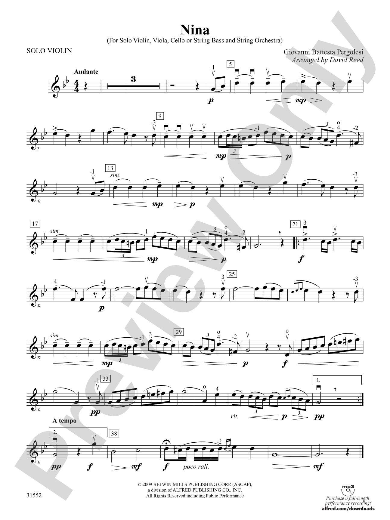 Nina: Solo Violin