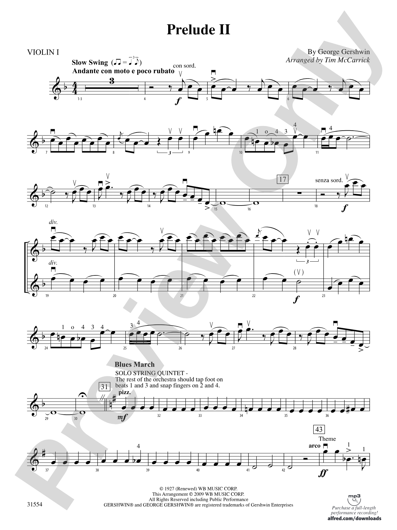 Prelude II: 1st Violin