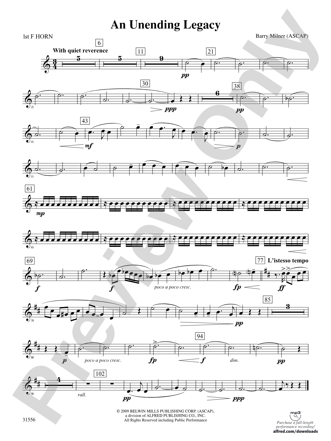 An Unending Legacy: 1st F Horn