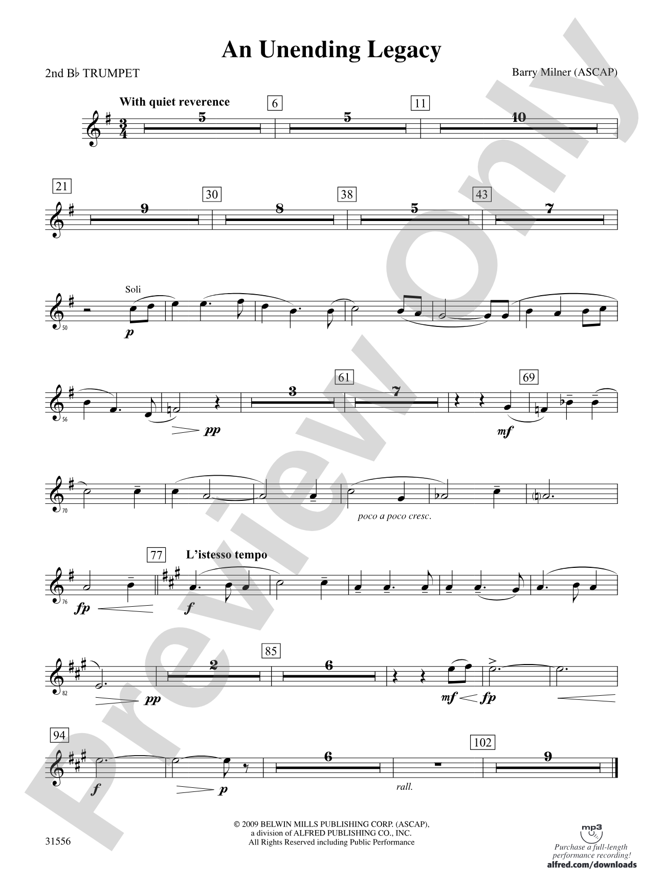 An Unending Legacy: 2nd B-flat Trumpet
