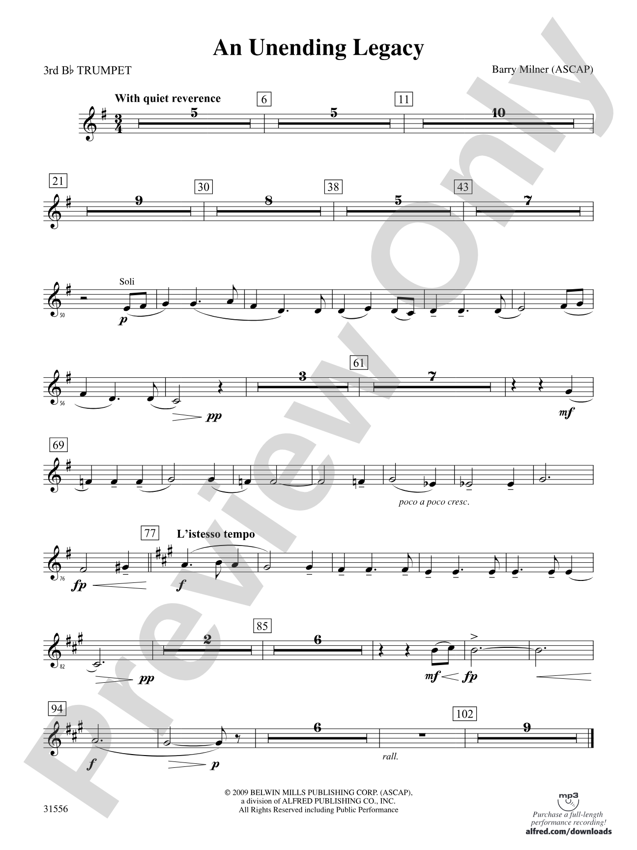 An Unending Legacy: 3rd B-flat Trumpet