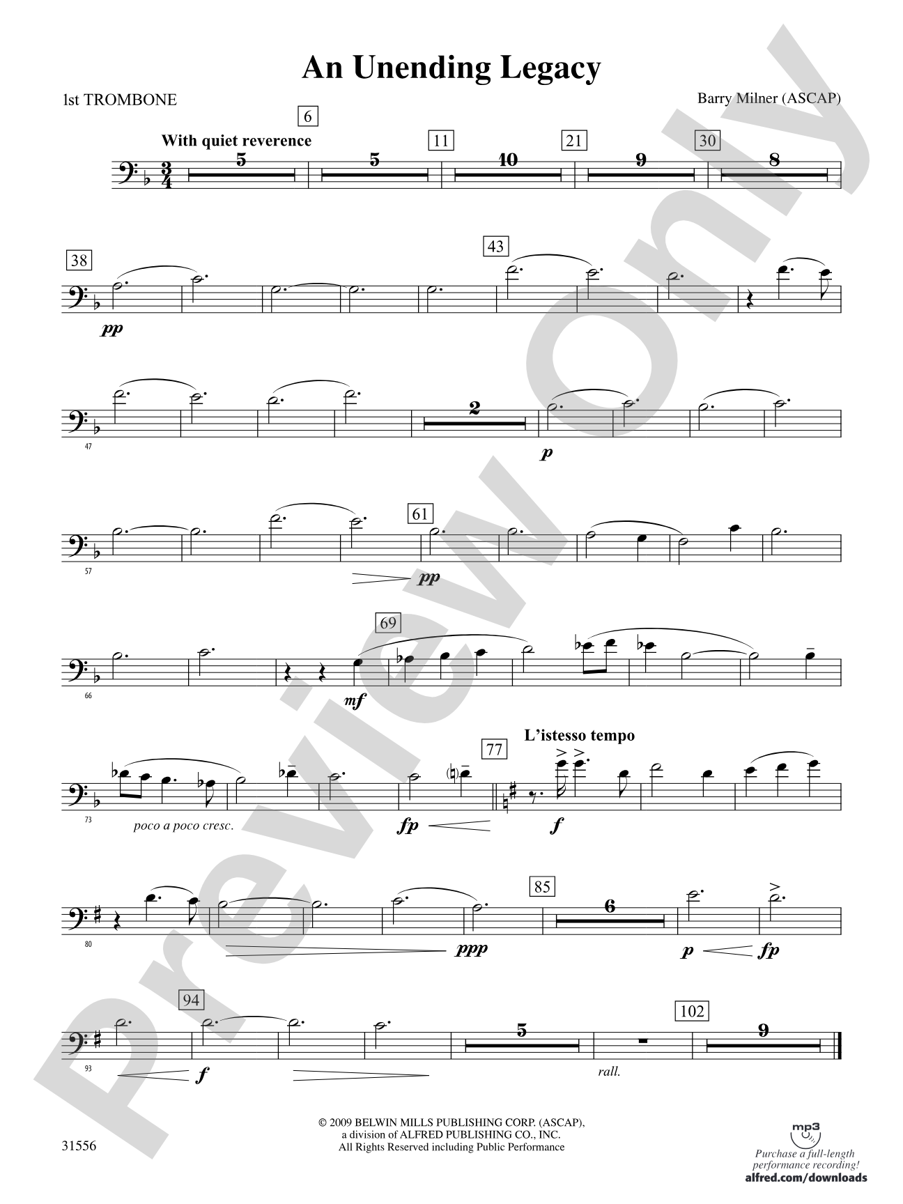 An Unending Legacy: 1st Trombone