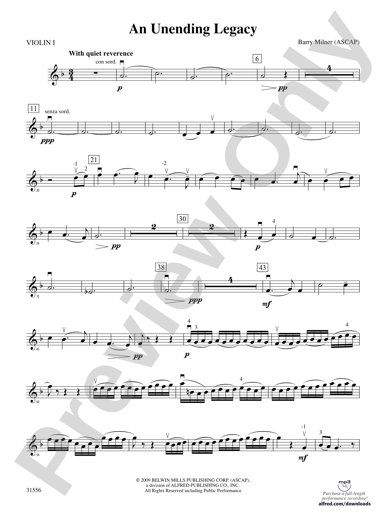 An Unending Legacy: 1st Violin