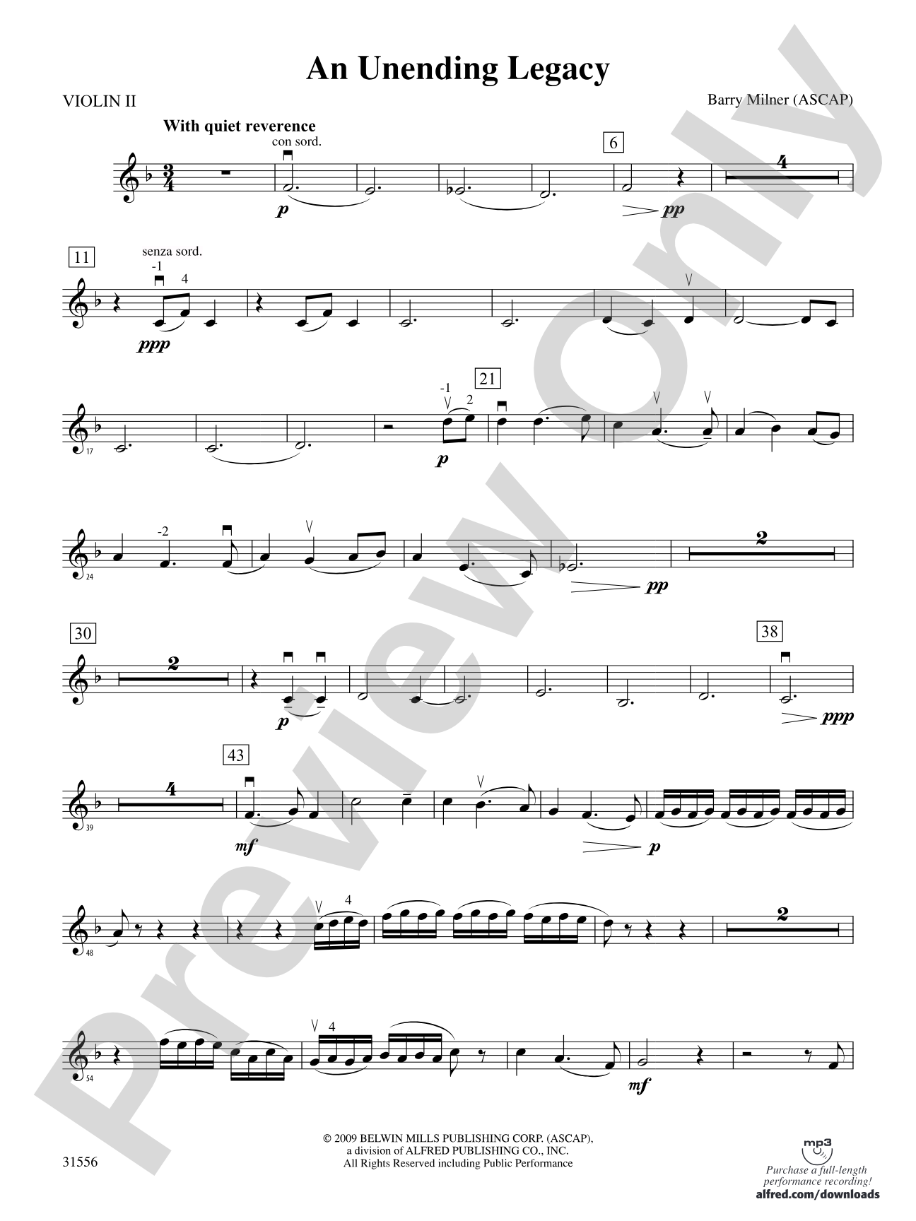 An Unending Legacy: 2nd Violin